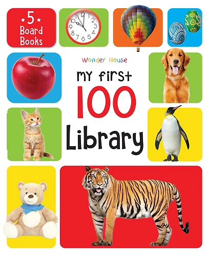 My First 100 Library: Boxset of 5 Early Learning Board Books for Kids/Children (homeschool / preschool baby/toddler)
