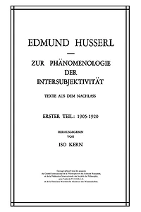 Zur Phänomenologie der Intersubjektivität: Texte aus dem Nachlass Erster Teil: 1905-1920