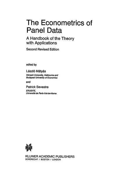 The Econometrics of Panel Data: A Handbook of the Theory with Applications