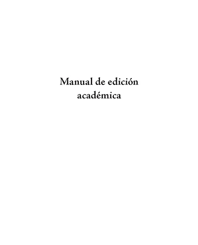Manual de edición académica