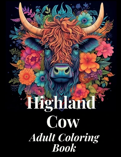 Highland Cow Adult Coloring Book