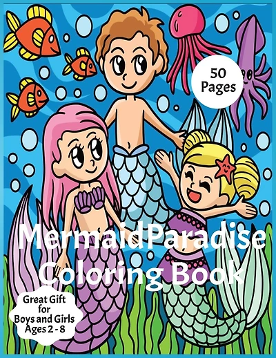 Mermaid Paradise Coloring Book