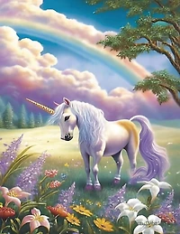 Fantasy Unicorn Meadow Notebook: Unicorn Composition Notebook with 120 Ruled Lined Pages, 8.5" x 11"
