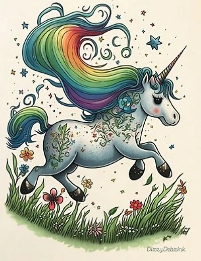Unicorn Dreams Flower Garden Notebook: Unicorn Composition Notebook with 120 Ruled Lined Pages, 8.5" x 11"