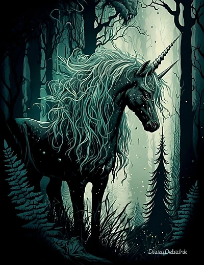 Deep in The Dark Forest Notebook: Unicorn Composition Notebook with 120 Ruled Lined Pages, 8.5" x 11"