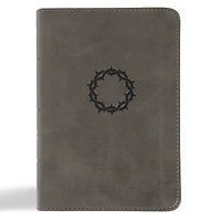 NASB Large Print Compact Reference Bible, Charcoal LeatherTouch