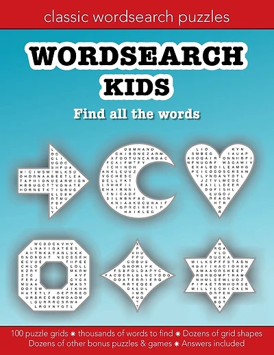 Wordsearch Kids: 100 themed word search puzzle grids with fun shapes:Education resources by Bounce Learning Kids