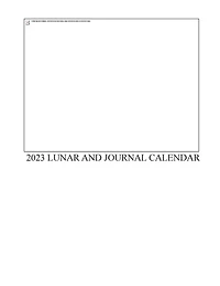2023 LUNAR AND JOURNAL CALENDAR