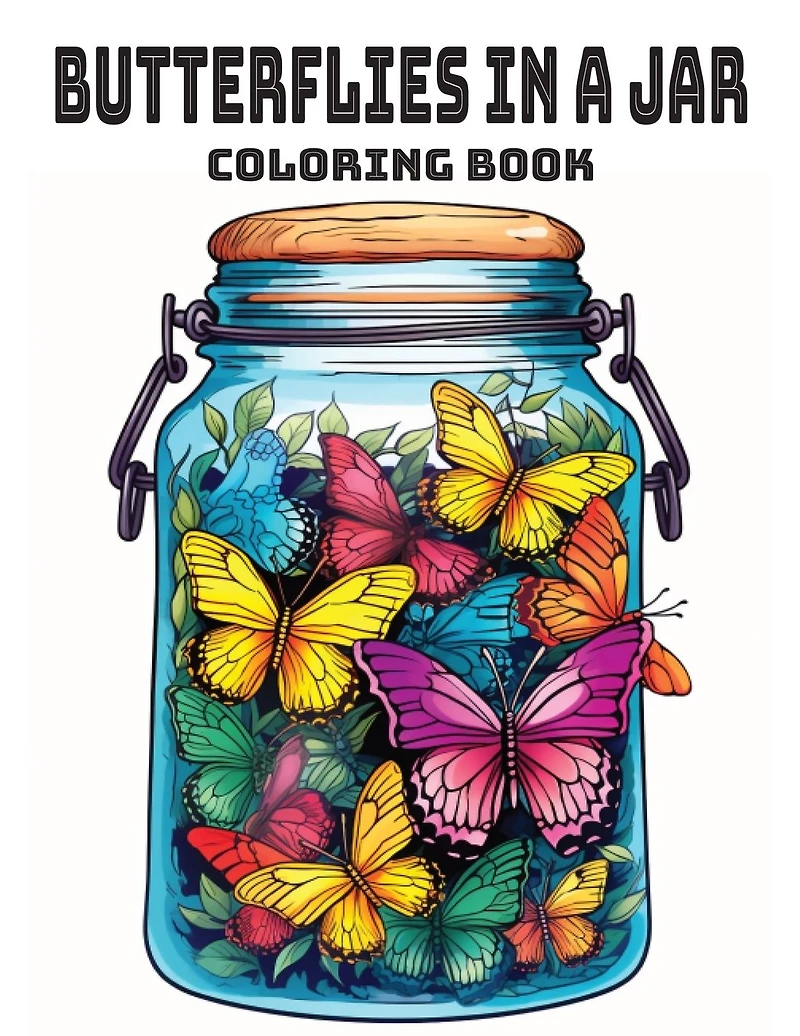Butterflies in a Jar Coloring Book: For Adults