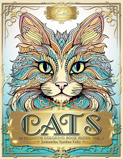 Mandala Coloring Book Kids Cat Coloring Book Adult Coloring Book 54 Cute Cat Coloring Book Pages: Mandala Cats, Art Therapy, Stress Relief, Anxiety Relief