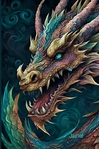 6"x 9" Dragon Journal Notebook, College Ruled, For Work & School, Travel, Diary Notepad