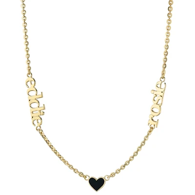 CUSTOM CHAIN TWO NAME COLORED HEART