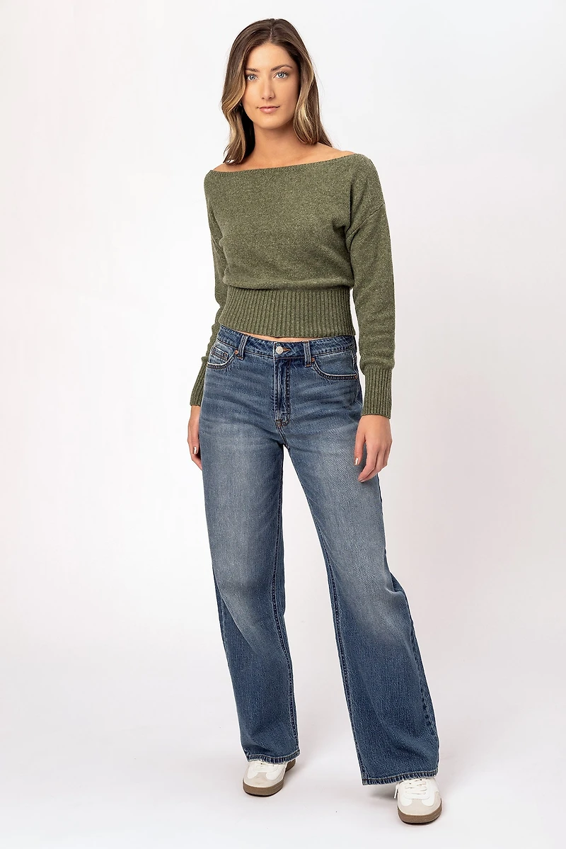 WallFlower Insta-Vintage Isadora Wash High-Rise Wide-Leg Jean