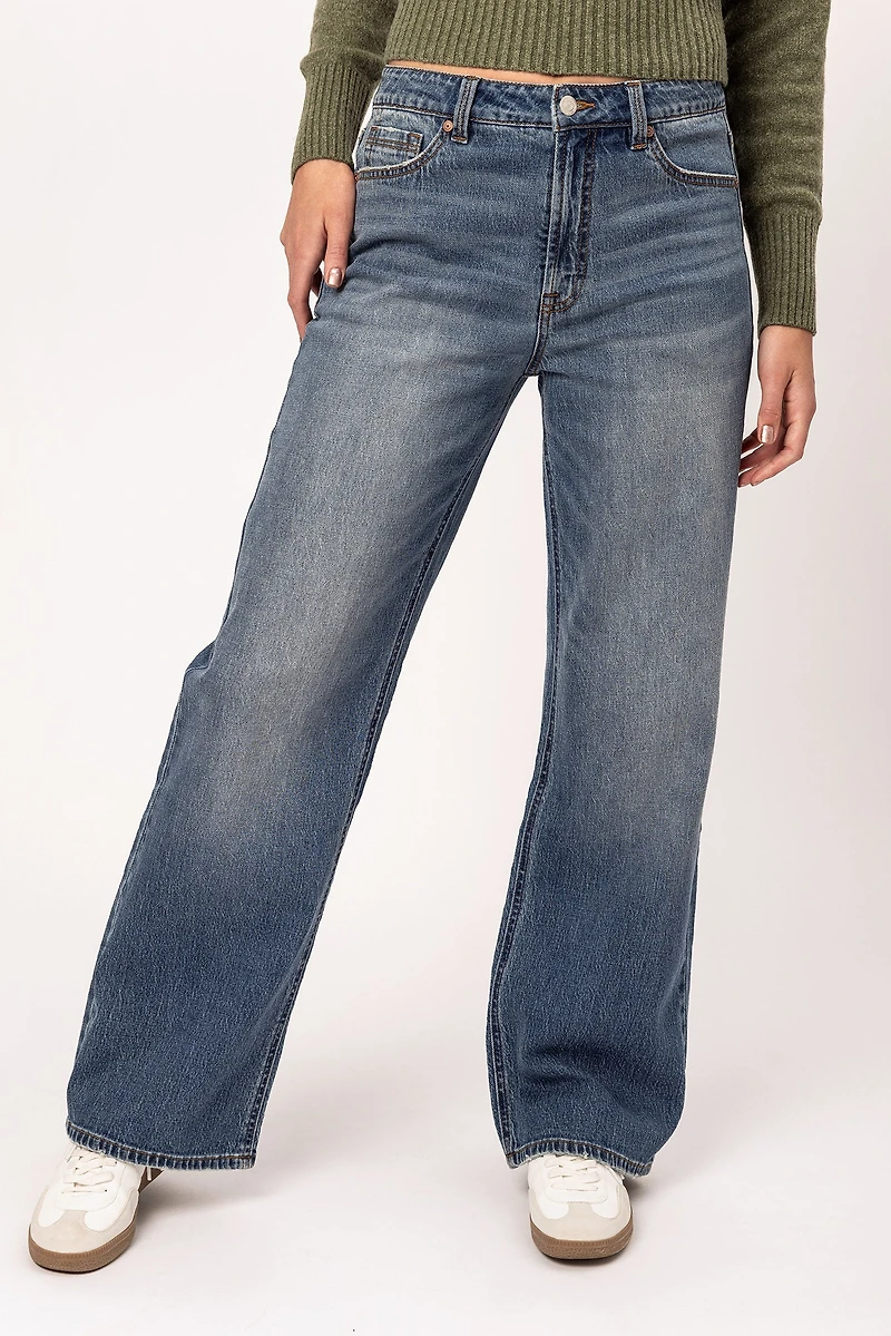 WallFlower Insta-Vintage Isadora Wash High-Rise Wide-Leg Jean