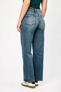Tattoo Dark Wash Mid-Rise Wide Leg Jean