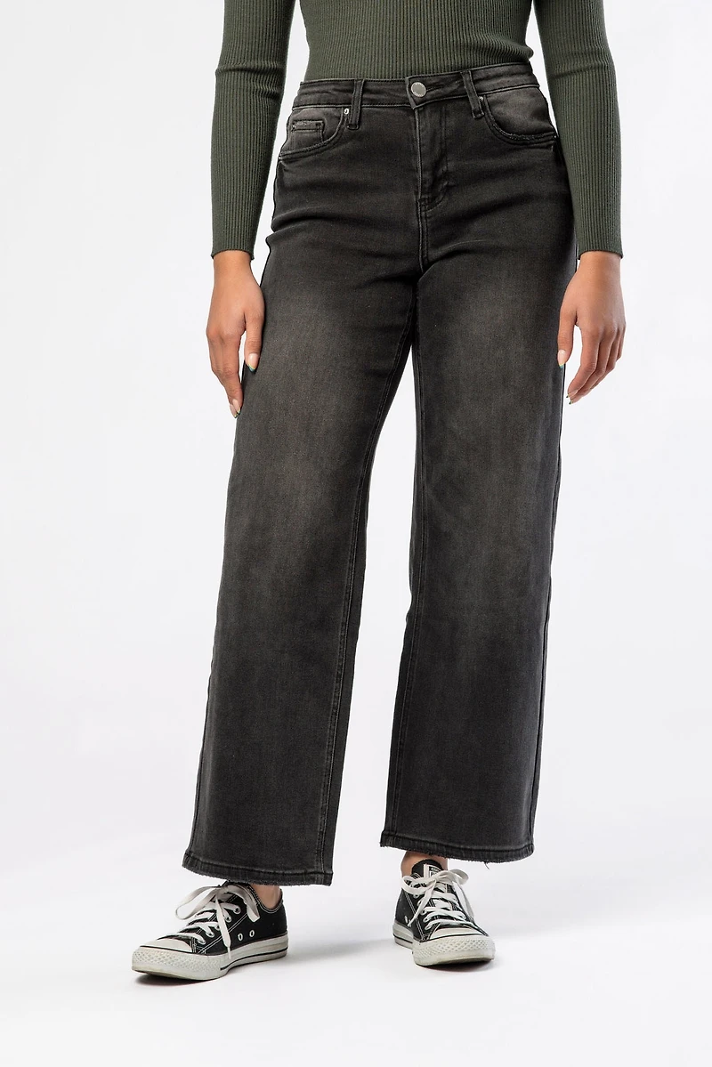 Tattoo Black High-Rise Wide Leg Jean