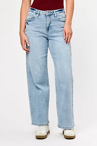 Tattoo Light Wash High-Rise Wide Leg Jean