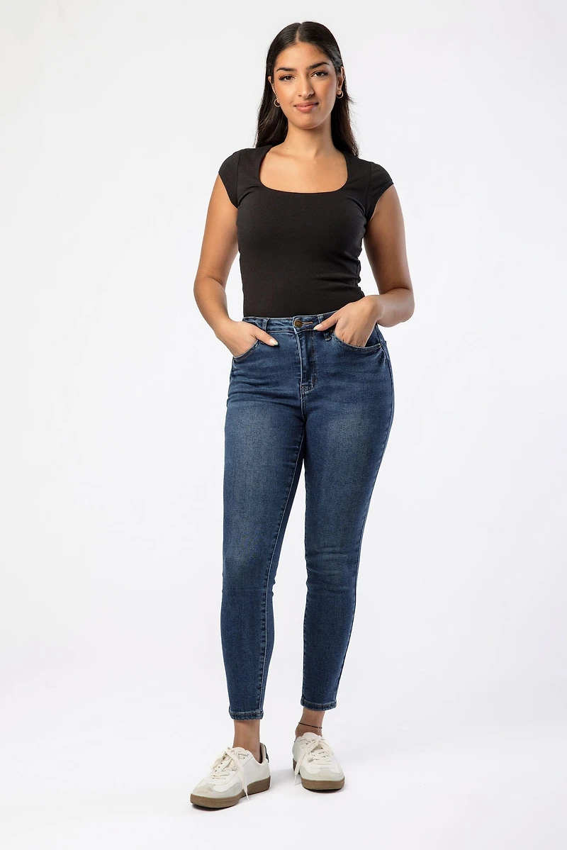 Tattoo Dark Wash High-Rise Skinny Jean