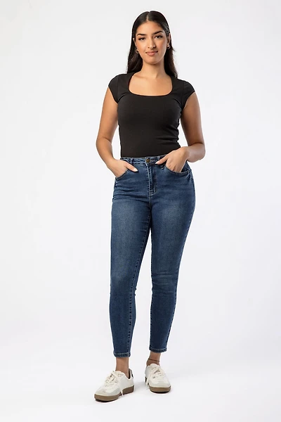 Tattoo Dark Wash High-Rise Skinny Jean