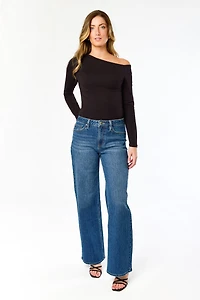 Tattoo Dark Wash High-Rise Wide-Leg Jean