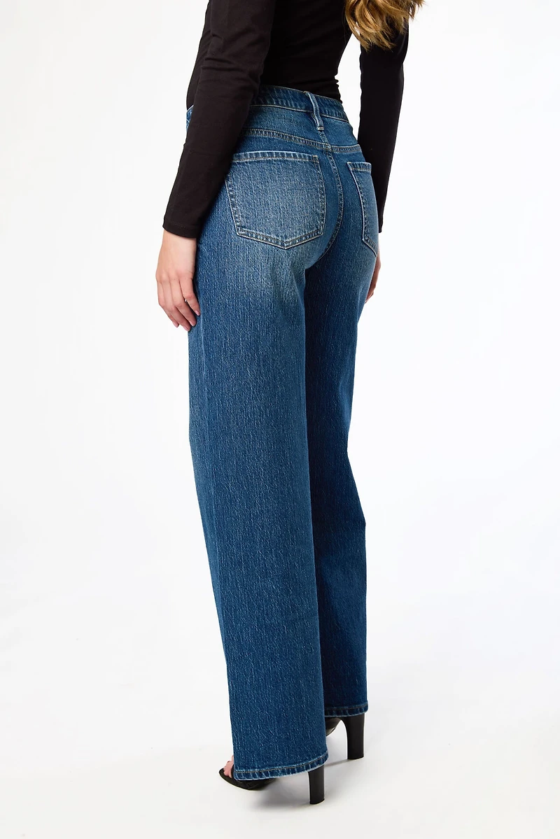 Tattoo Dark Wash High-Rise Wide-Leg Jean