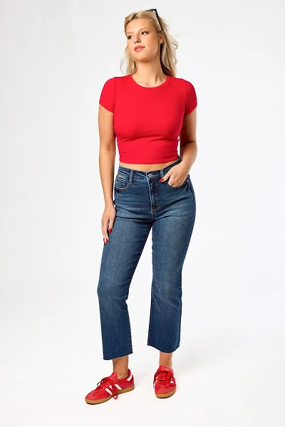 WallFlower Summer Wash Fearless Curvy Super High-Rise Ankle Bootcut