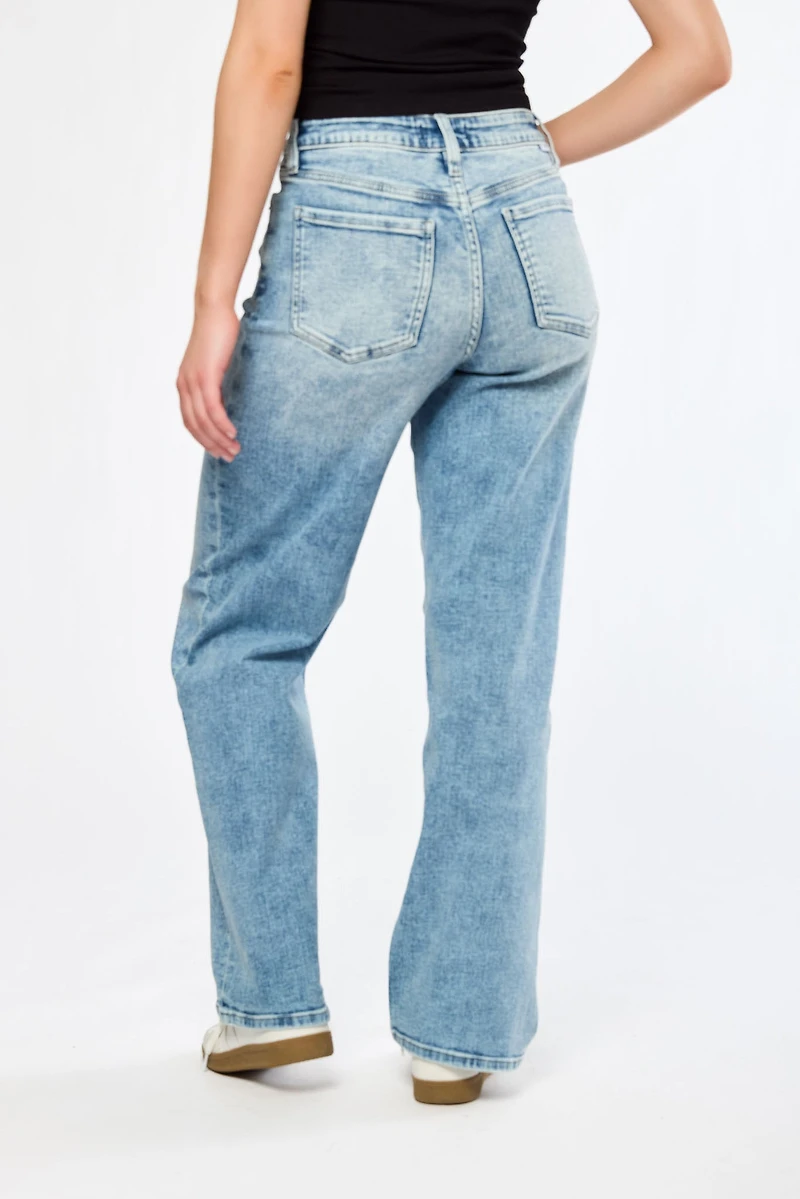 RFM Hailey Acid Wash Wide-Leg Jean