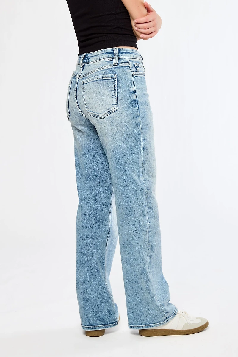 RFM Hailey Acid Wash Wide-Leg Jean