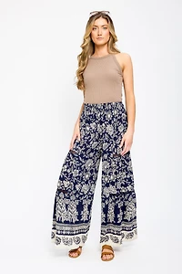 Crochet Floral Wide-Leg Pant