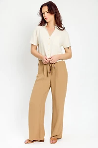 Airflow Wide-Leg Tie-Front Pant