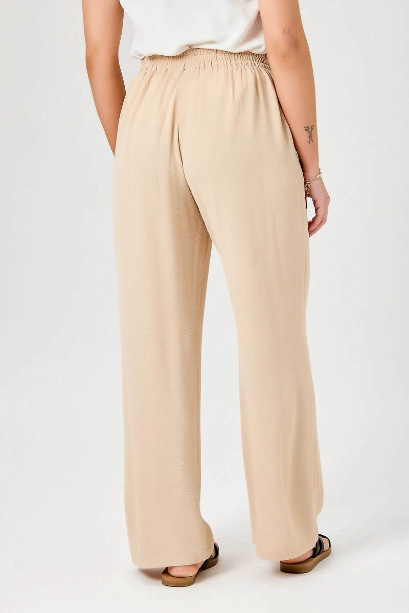 Airflow Wide-Leg Pants with Rope Belt