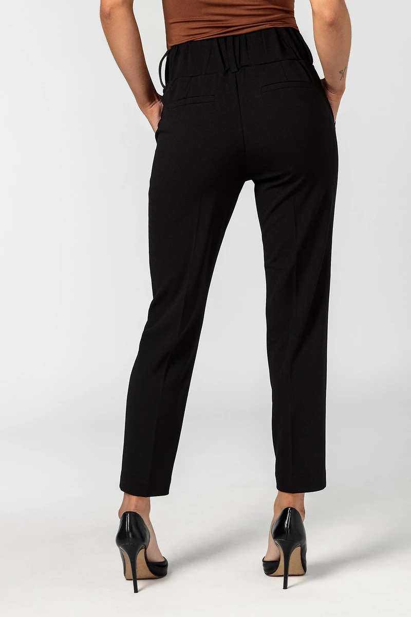 Knit Crepe Wide Waistband Trouser