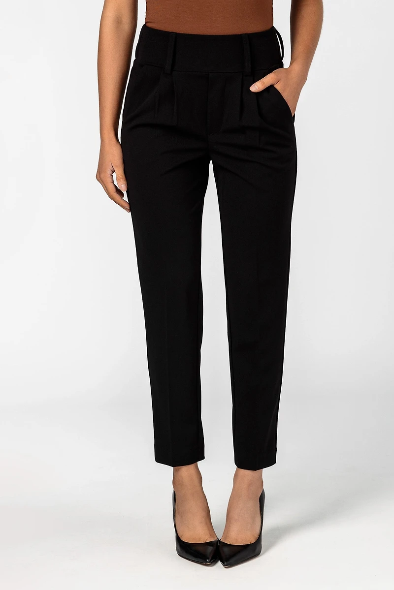 Knit Crepe Wide Waistband Trouser