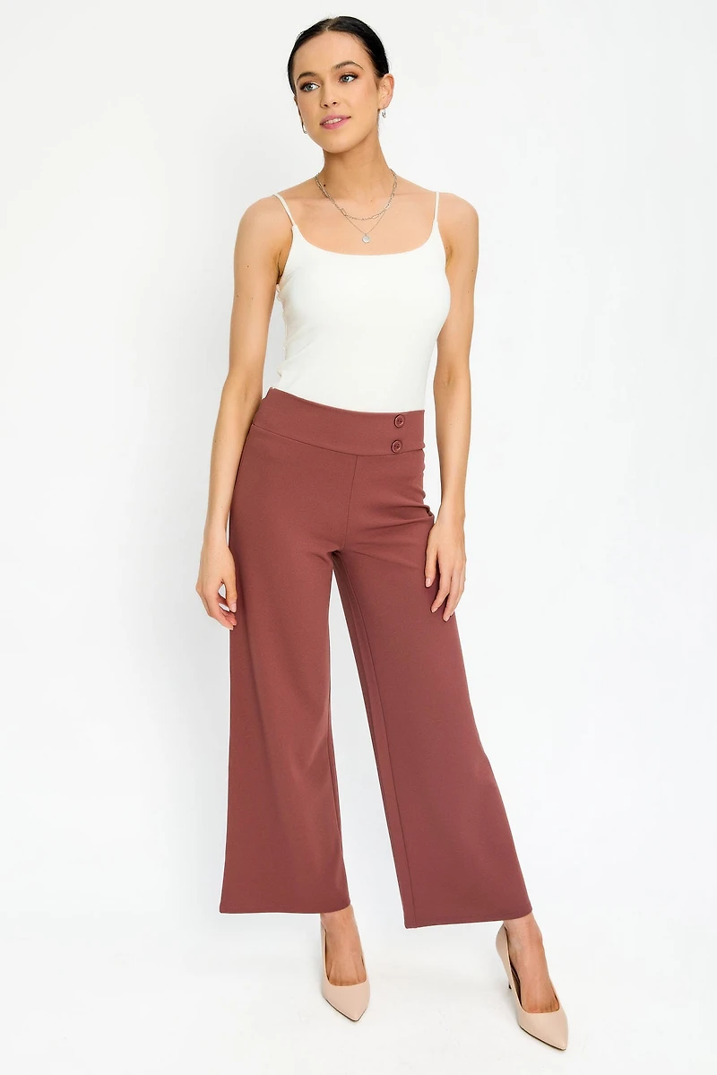 Wide Leg Pants with Short Inseam