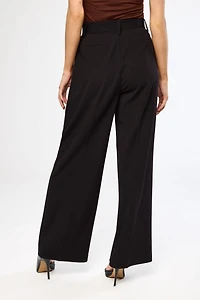 Knit Crepe Wide-Leg Pant with D-Ring Belt