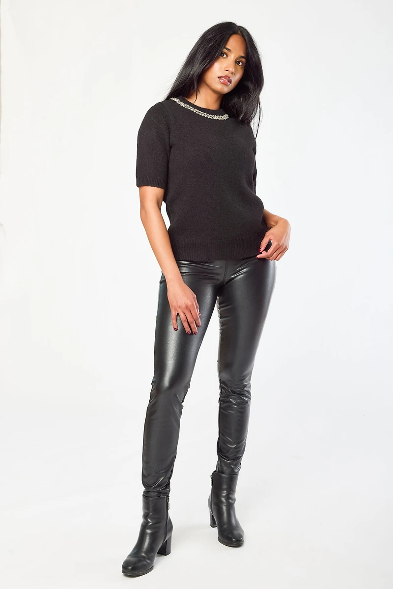 Faux Leather High-Rise Skinny Legging