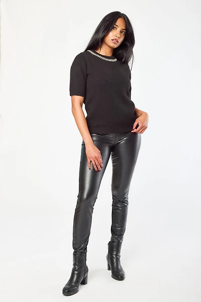 Faux Leather High-Rise Skinny Legging