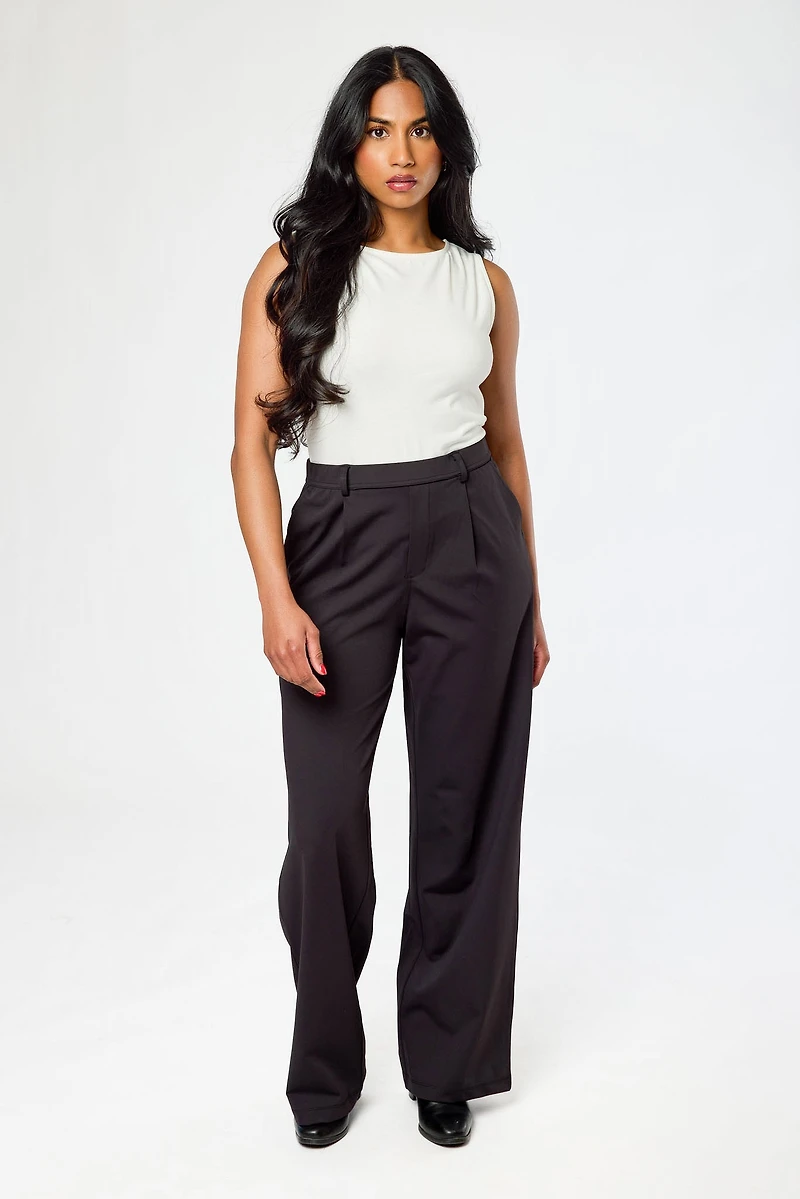 Brushed Knit Wide-Leg Pant