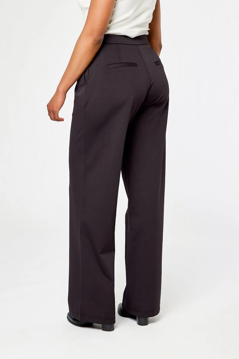 Brushed Knit Wide-Leg Pant