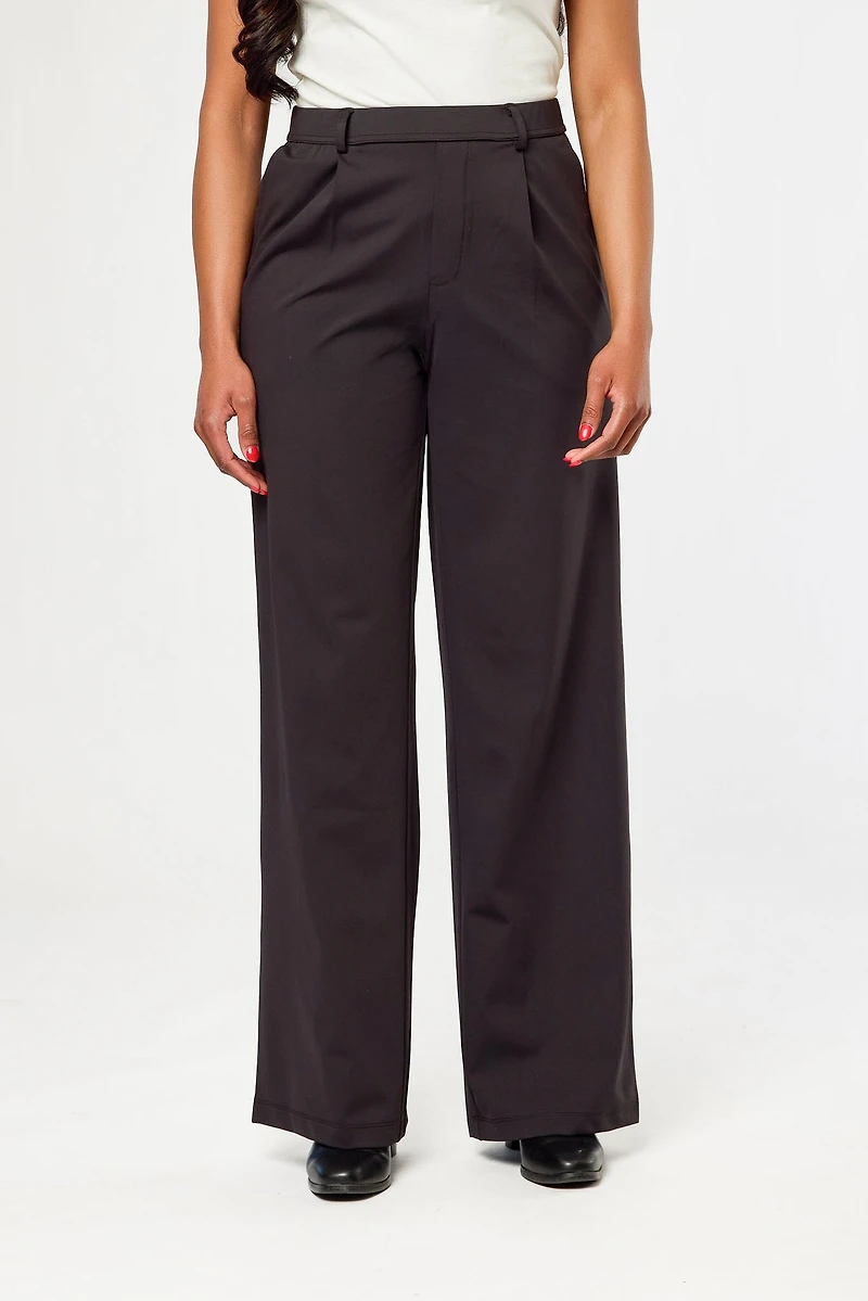 Brushed Knit Wide-Leg Pant