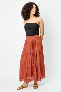 Gauze Tiered Maxi Skirt