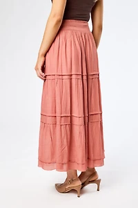 Gauze Tiered Maxi Skirt