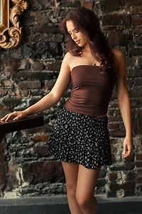 Gauze Tiered Mini Skort