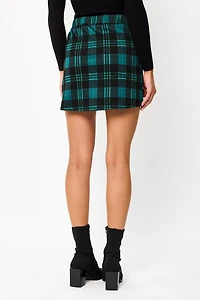 Everleigh Plaid Jacquard Wrap Skirt with Buttons