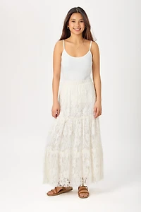 Lace Tiered Maxi Skirt