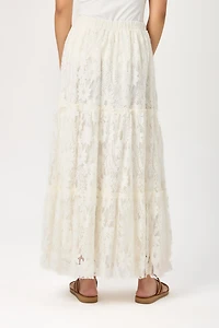 Lace Tiered Maxi Skirt