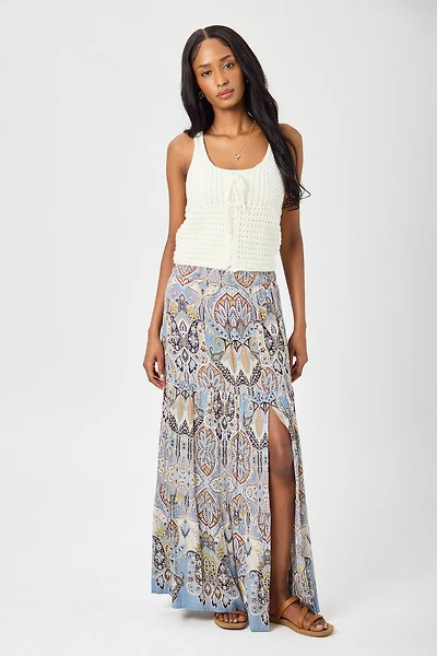 Mosaic Maxi Skirt with Slit