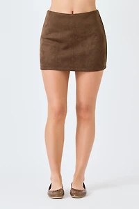 Faux Suede Skort
