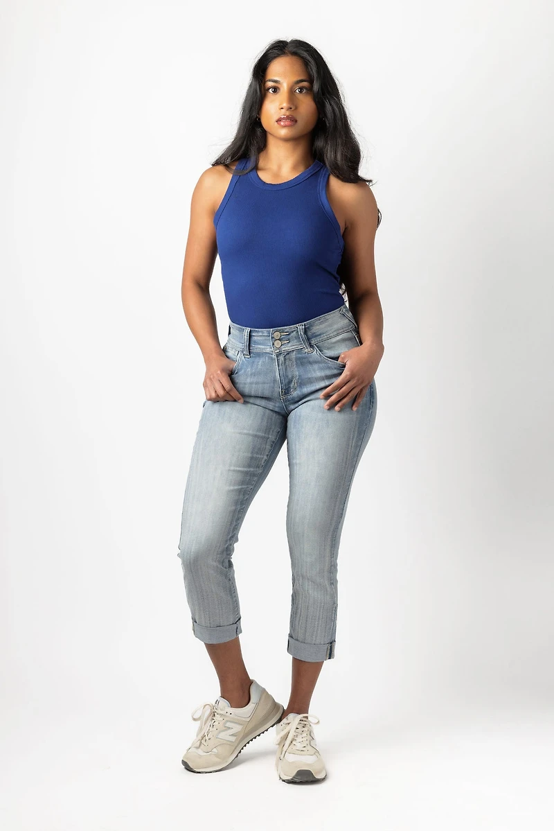WallFlower Insta-Soft Vienna Wash Mid-Rise Cropped Jean