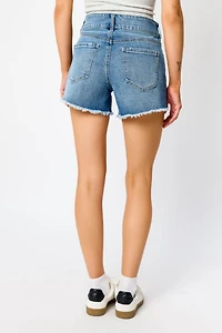 Celebrity Pink Medium Wash Mid-Rise Denim Short